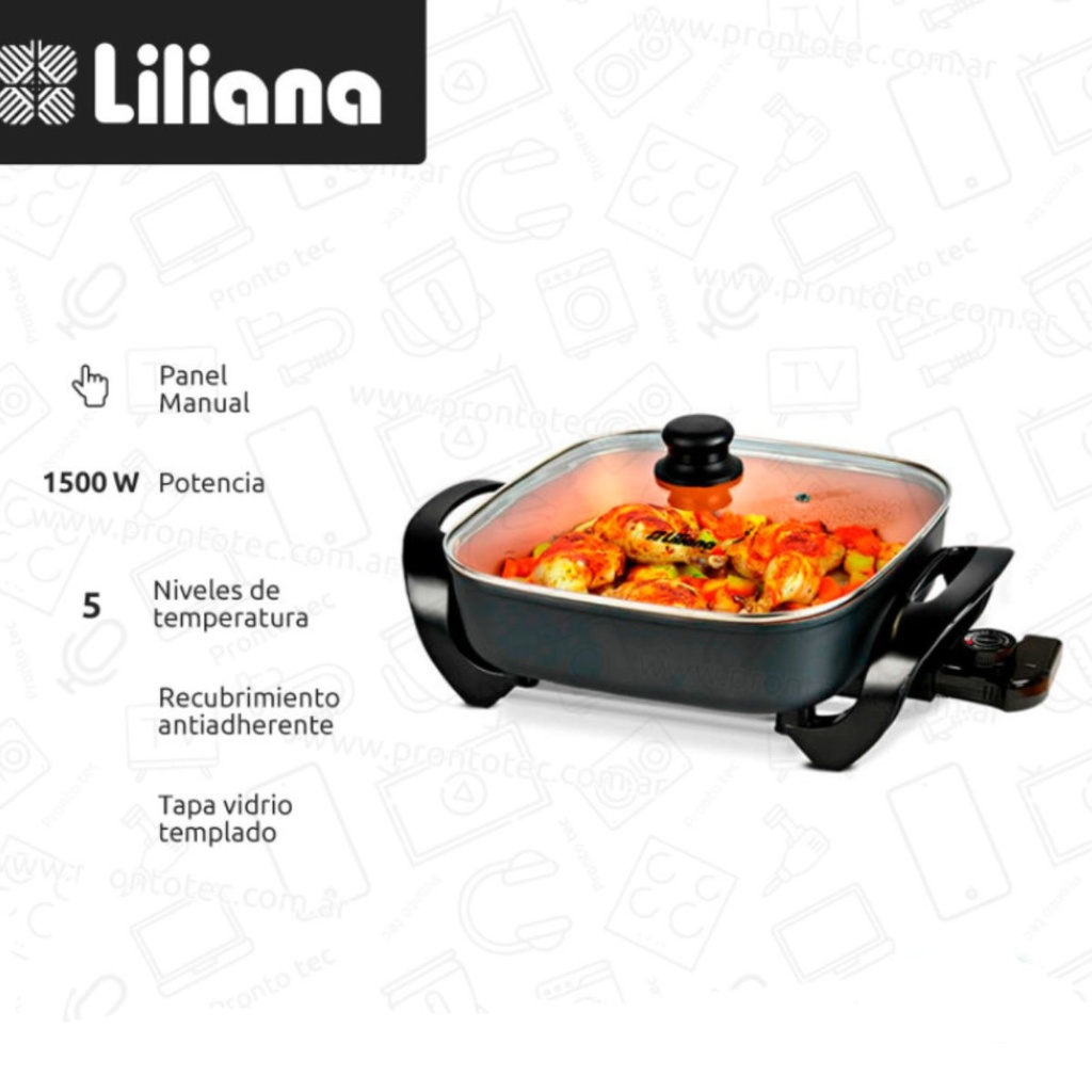 Parrilla Eléctrica Liliana 1500 W 5 Temperaturas AK910
