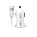 Cargador P/Auto Foxbox Way Qc+Cable Blnc