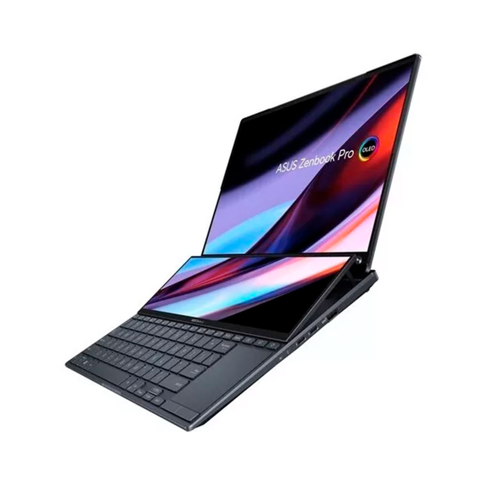 Notebook Asus Zenbook Pro 14 Duo Oled Ux8402Za Tech Black Táctil 14.5 , Intel Core I7 12700H  16Gb De Ram 1 Tb Ssd, Intel Iris Xe Graphics G7 96Eus 120 Hz 2880X1800Px Windows 11 Home