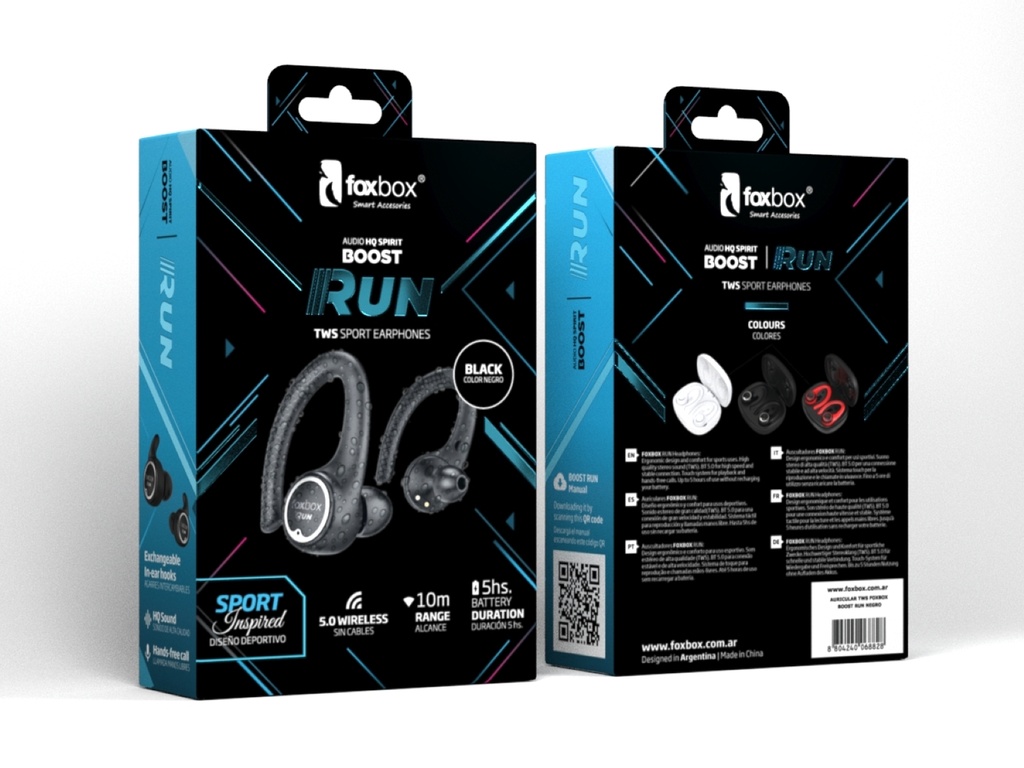 Auricular Tws Foxbox Boost Run Negro