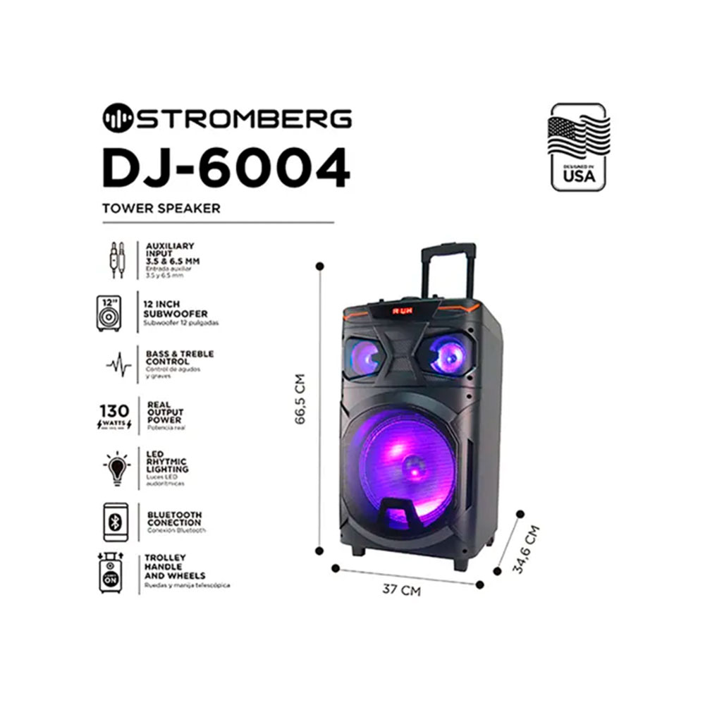 Torre de sonido 130W Rms Bt Stromberg