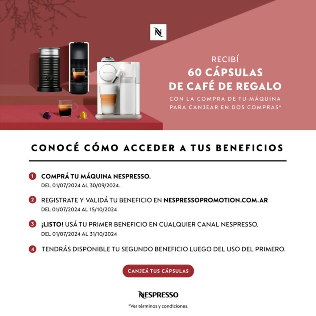 Cafetera Nespresso Essenza Mini C30 Blanca Automatica Con Aeroccino