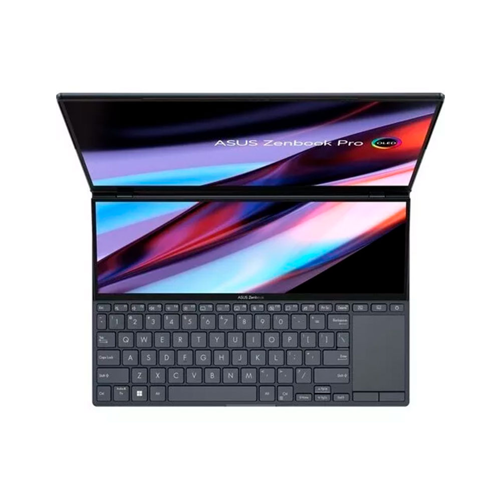 Notebook Asus Zenbook Pro 14 Duo Oled Ux8402Za Tech Black Táctil 14.5 , Intel Core I7 12700H  16Gb De Ram 1 Tb Ssd, Intel Iris Xe Graphics G7 96Eus 120 Hz 2880X1800Px Windows 11 Home