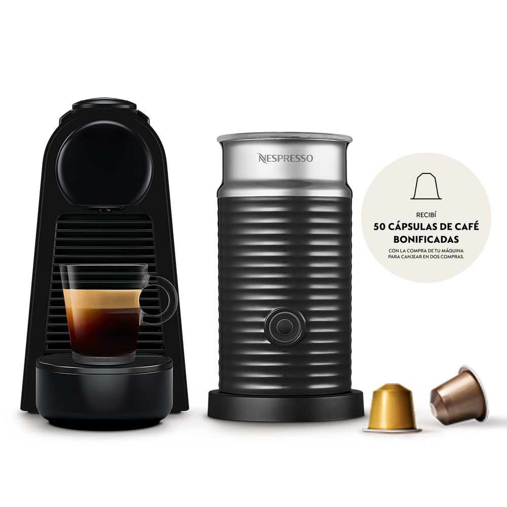 Cafetera Nespresso Essenza Mini Negra + Aeroccino       
