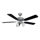 Ventilador De Techo Liliana Negro Con 5 Palas Color Plata 48 Vthm415