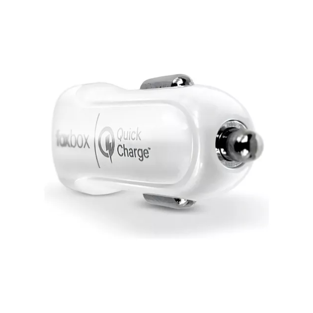 Cargador Para Auto Foxbox Way Qc + Cable Blanco