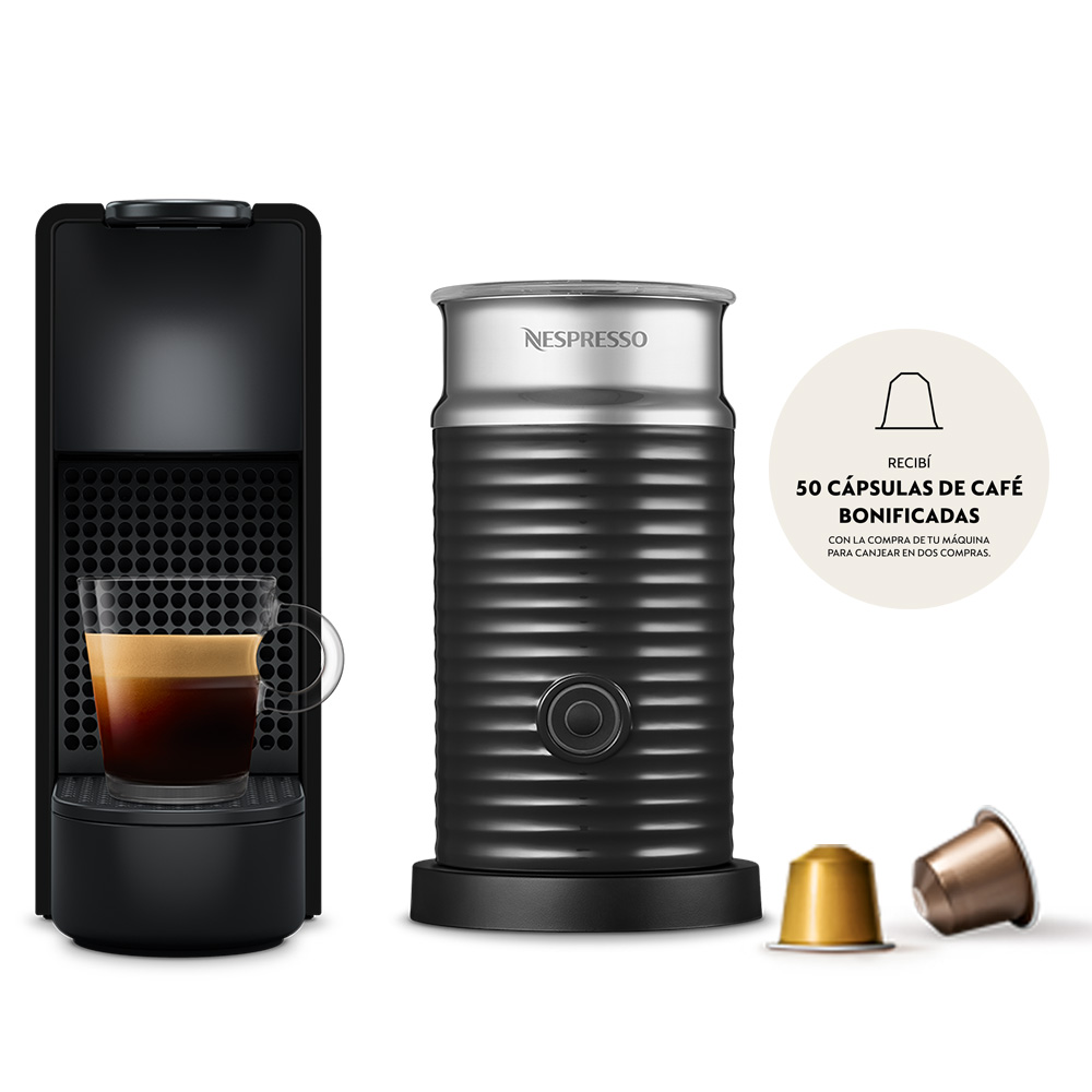 Cafetera Nespresso Essenza Mini C Negra + Aeroccino