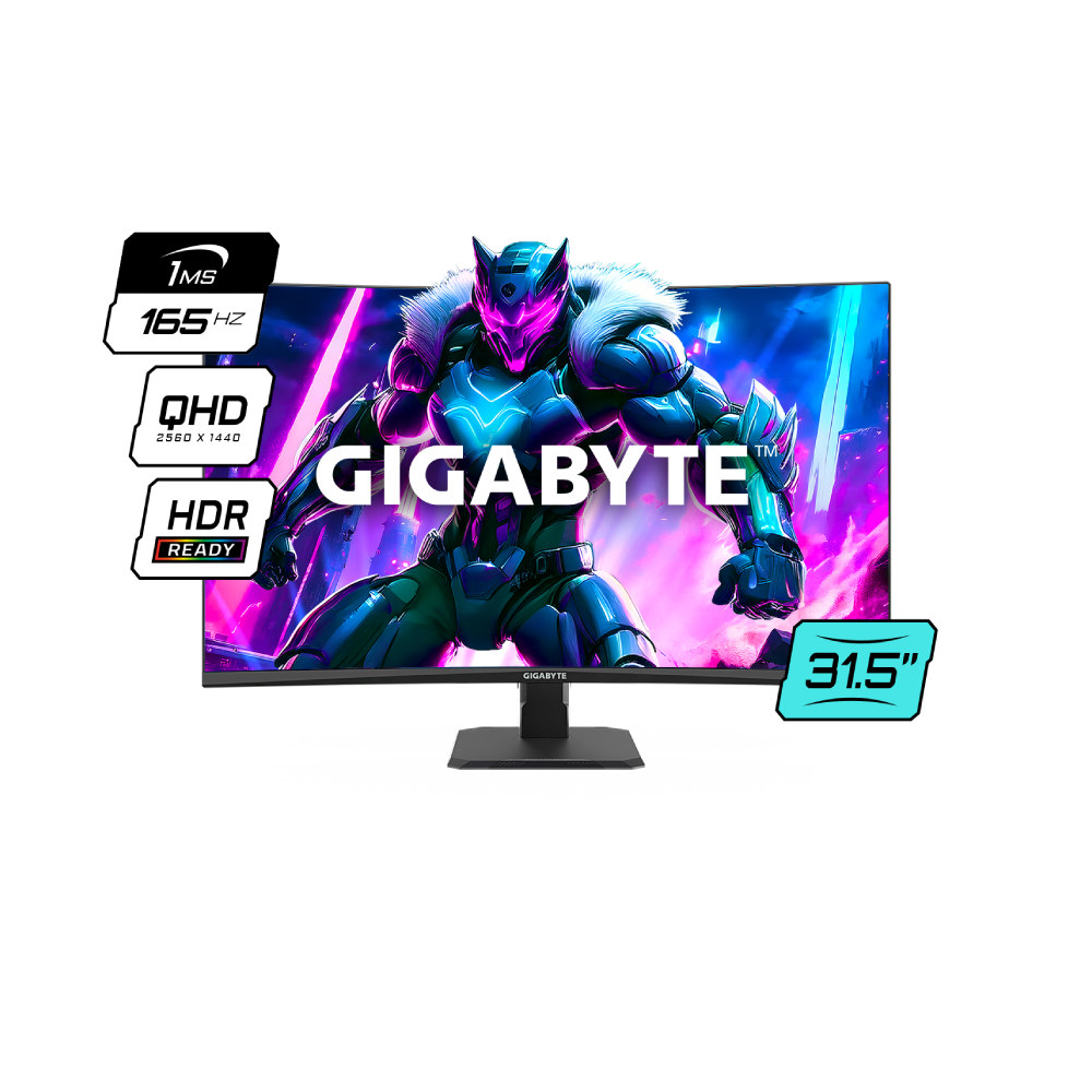 Monitor Gigabyte Curvo 31.5" VA 1500R 165Hz 1Ms - GS32QC