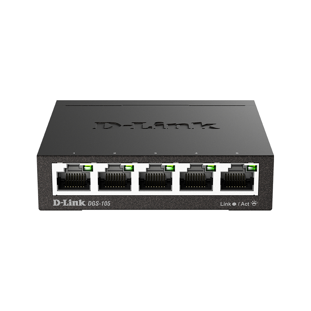 Swtich D-Link DGS-105 - 5 Port 10/100/1000 - Carcasa Metal 