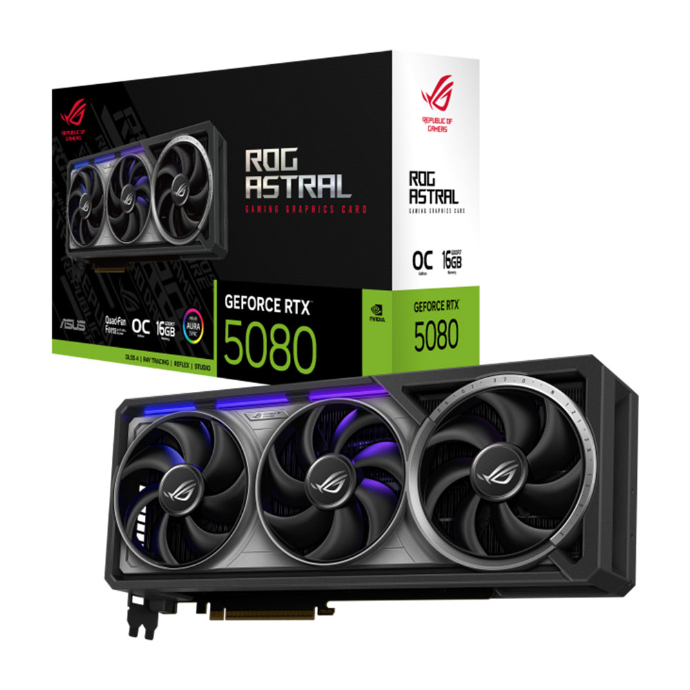 Placa de video ROG Astral GeForce RTX 5080 16GB GDDR7 OC Edition 2790 MHz