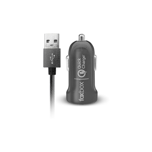 [FB-7009] Cargador Para Auto Foxbox Trail Con Cable Type-C Negro
