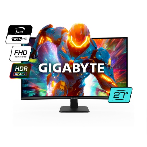 [GS27FC SA1] Monitor Gaming Gigabyte Curvo 27" Full HD 180Hz 1Ms - GS27FC